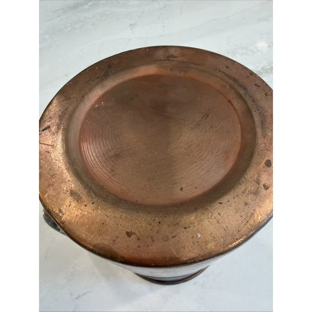 Antique Solid Copper Dairy Milk Measure Pitcher Hand Riveted Farmhouse 7